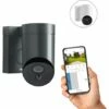 Somfy 2401563 - Outdoor Camera Grise, Caméra De Surveillance Extérieure Wifi | 1080p Full HD | Sirène 110 DB | Branchement Possible Sur Luminaire Existant - Gris