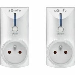 Somfy 1870861 - 2 Prises ON/OFF Télécommandées Intérieures RTS Type E | Compatible TaHoma (switch)