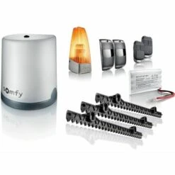 Somfy 1241524 - Motorisation De Portail Coulissant Freevia Essential RTS | Livrée Avec 2 Télécommandes Keypop, Feu Clignotant, Photocellules, 4m De Crémaillère Et Batterie De Secours | Compatible TaHoma (switch)