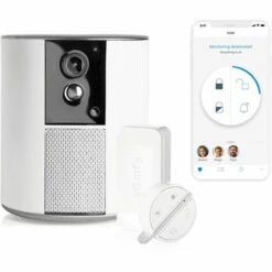 Somfy 2401493 - One + | Système D'Alarme Avec Caméra De Surveillance Intégrée Full HD | Sirène 90dB | Vision Grand Angle 130°| Détecteur De Mouvement | Badge De Désactivation | Volet Vie Privée