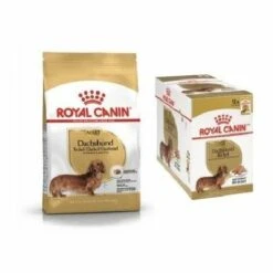 Nourriture Hanuff Aux Chiens Adultes Royal Canin Teckel 12 Enveloppes X 85 Gr + Sace 7,5 Kg
