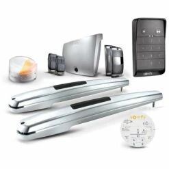 Somfy 1245531 - Motorisation De Portail Battant à Vérin Exavia Star Pour Vantaux Hauteur Max 2 M Et Largeur 2.5 M Avec 1 Clavier à Code 2 RTS, 2 Télécommandes Keypop, 1 Feu Clignotant, Et 2 Photocel
